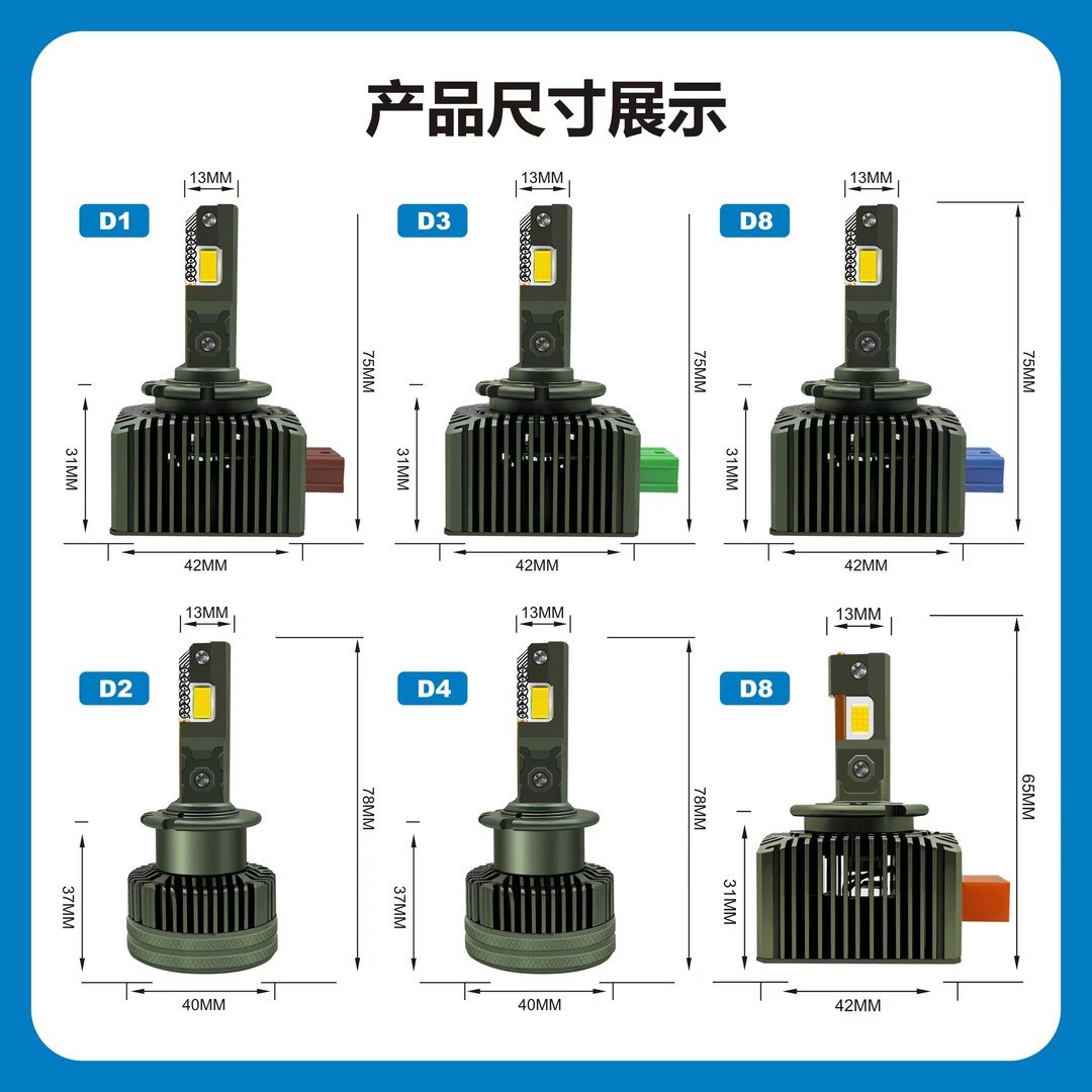 4 Copper Tubes D1S D2S D3S D4S Car Light Bulbs Led Headlights/90W - Image 2