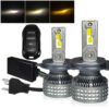 Remote Control Tri Colors Flashing Car Led Headlight Bulbs
