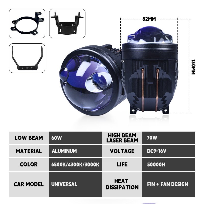 Car Yellow White Fog Light Dual Laser 3 Colors/200W - Image 2