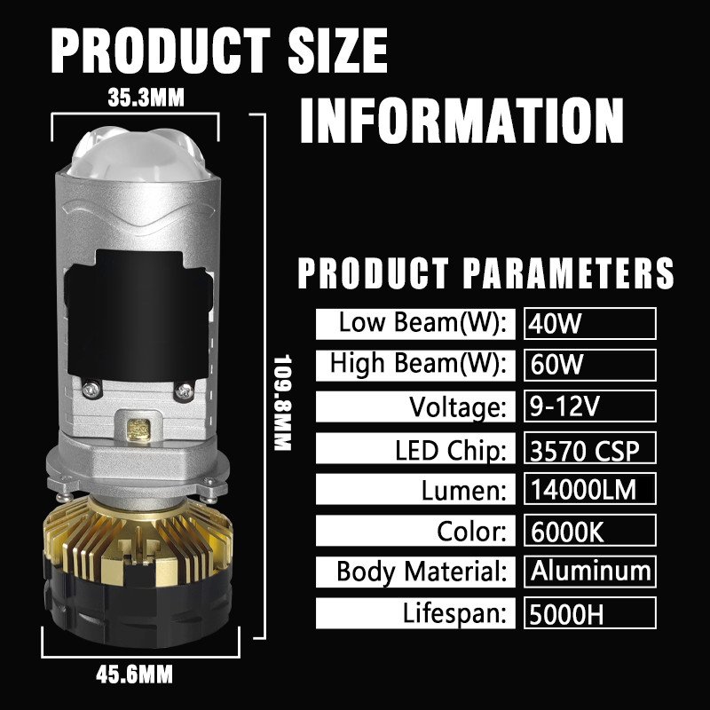 Automotive Lighting Manufacturer Led Projector H4 Car 12000Lm/120W - Image 4