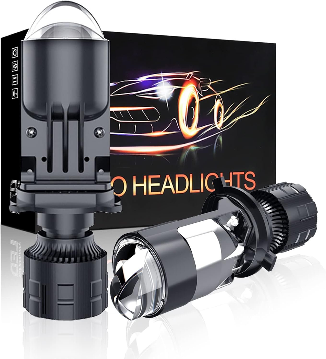 H4 LED Mini Projector Lens Car Headlight Auto Bulb